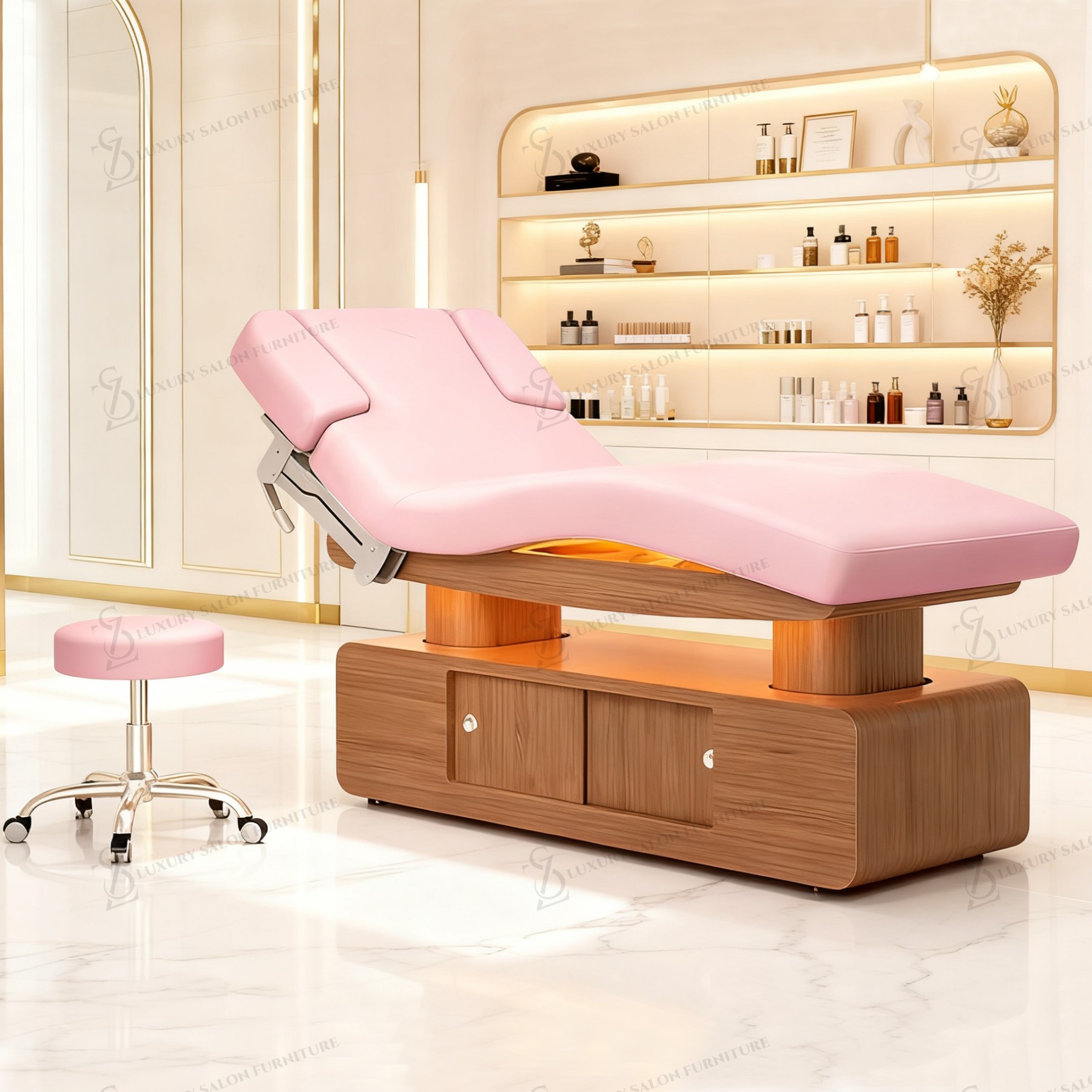 Wellness Spa And Massage - 럭셔리 3/4 모터 핑크 뷰티 베드
