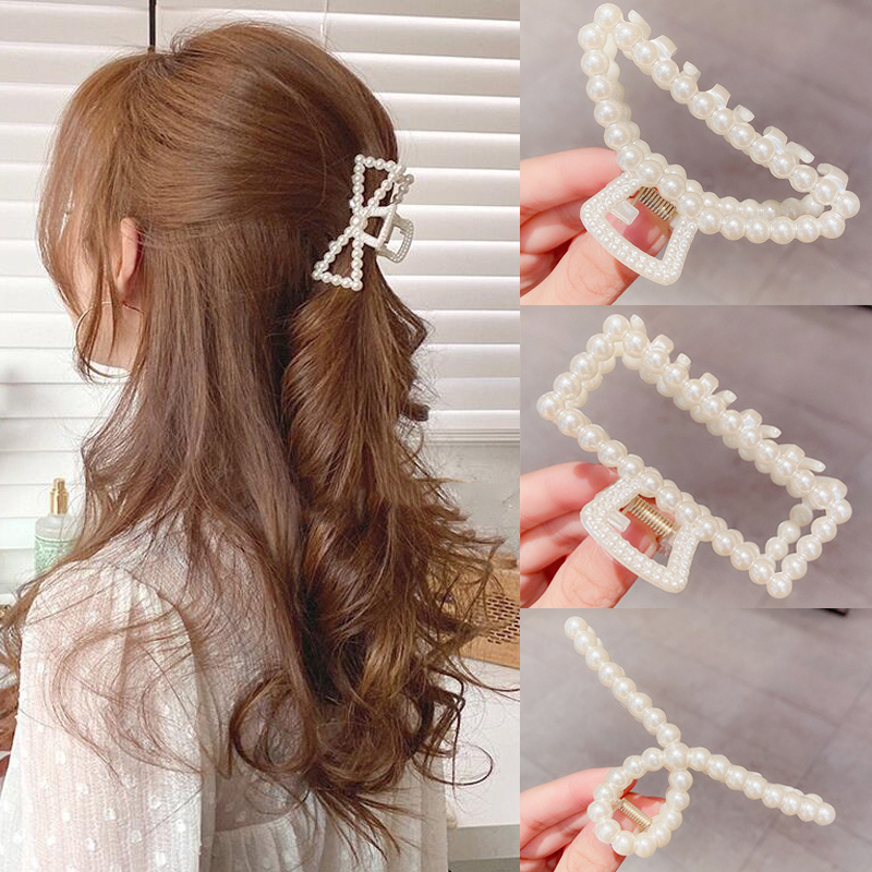 여성용 진주 클로 클립 게 기하학적 머리핀, 한국 활  - Hair Spa Wellness 리뷰 및 가격